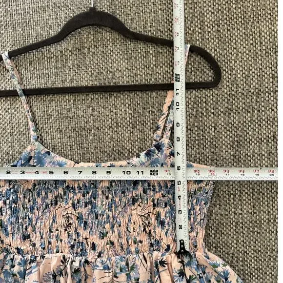 A PEA IN THE POD Smocked Spaghetti Strap Poplin Maternity Maxi Sun Dress S - Picture 7 of 8